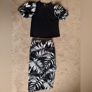 & Other Stories Black and White Long Sleeve Dress